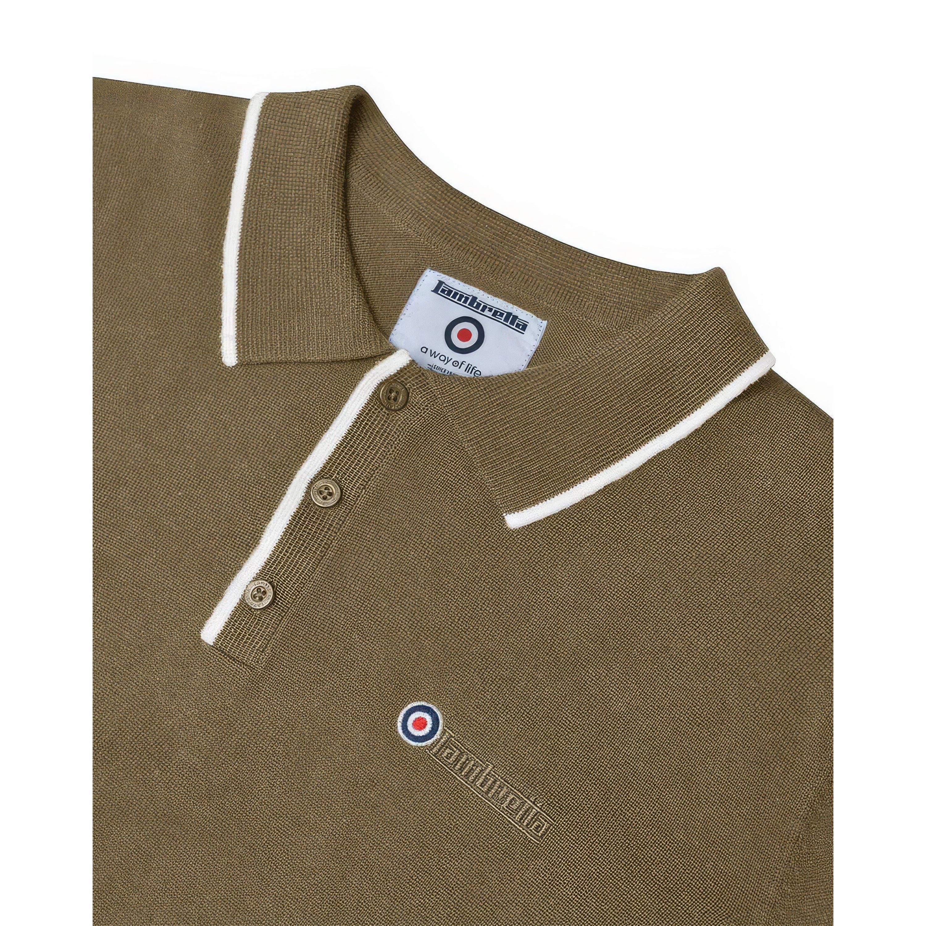 Lambretta Long Sleeve Tipped Knitted Polo