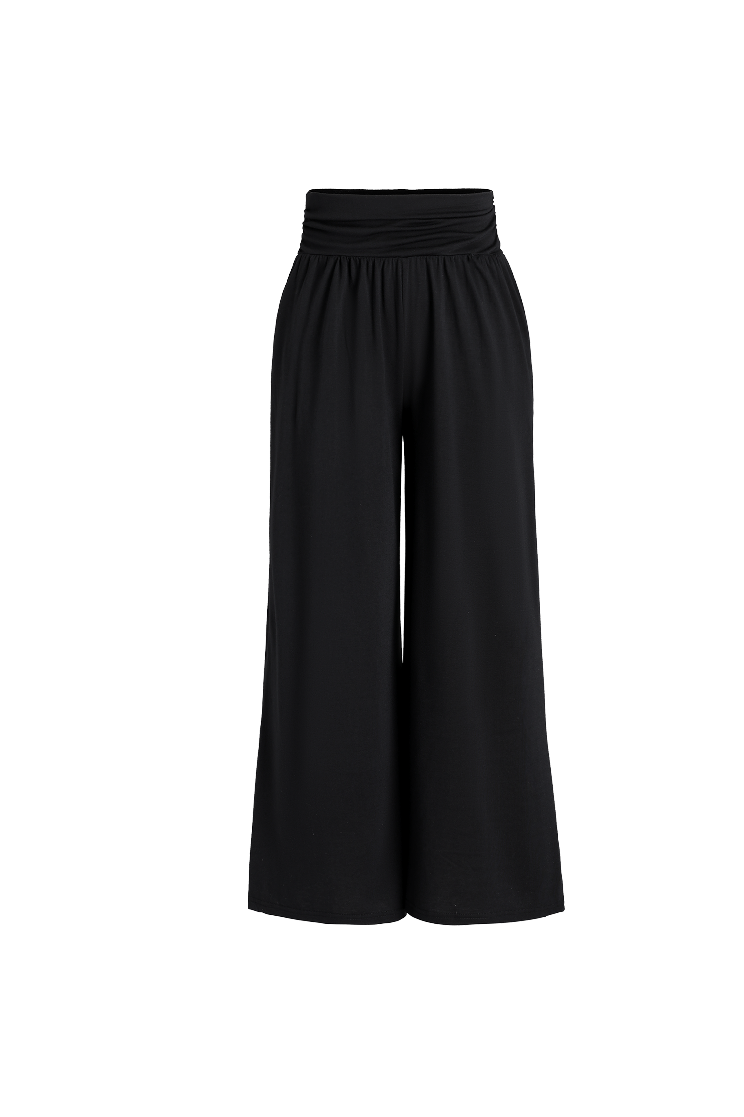 Pantalon à jambe large ruché onyx