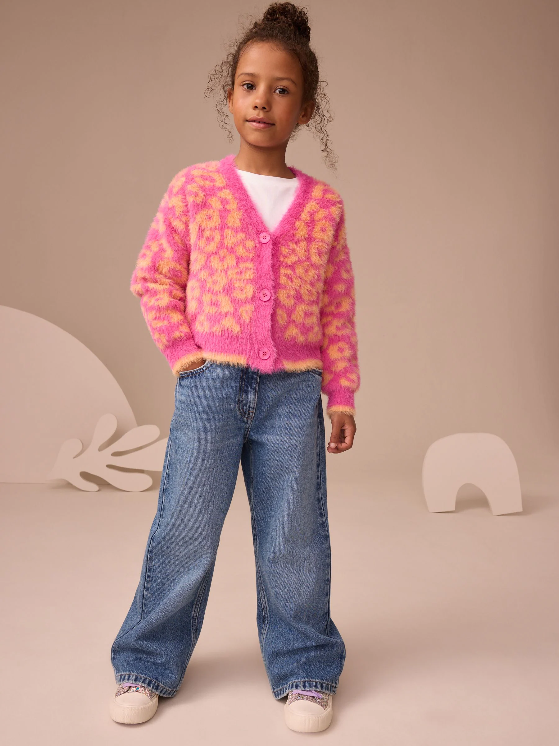 Pink and Orange Leopard - Rechthoekig vest (3-16jr)
