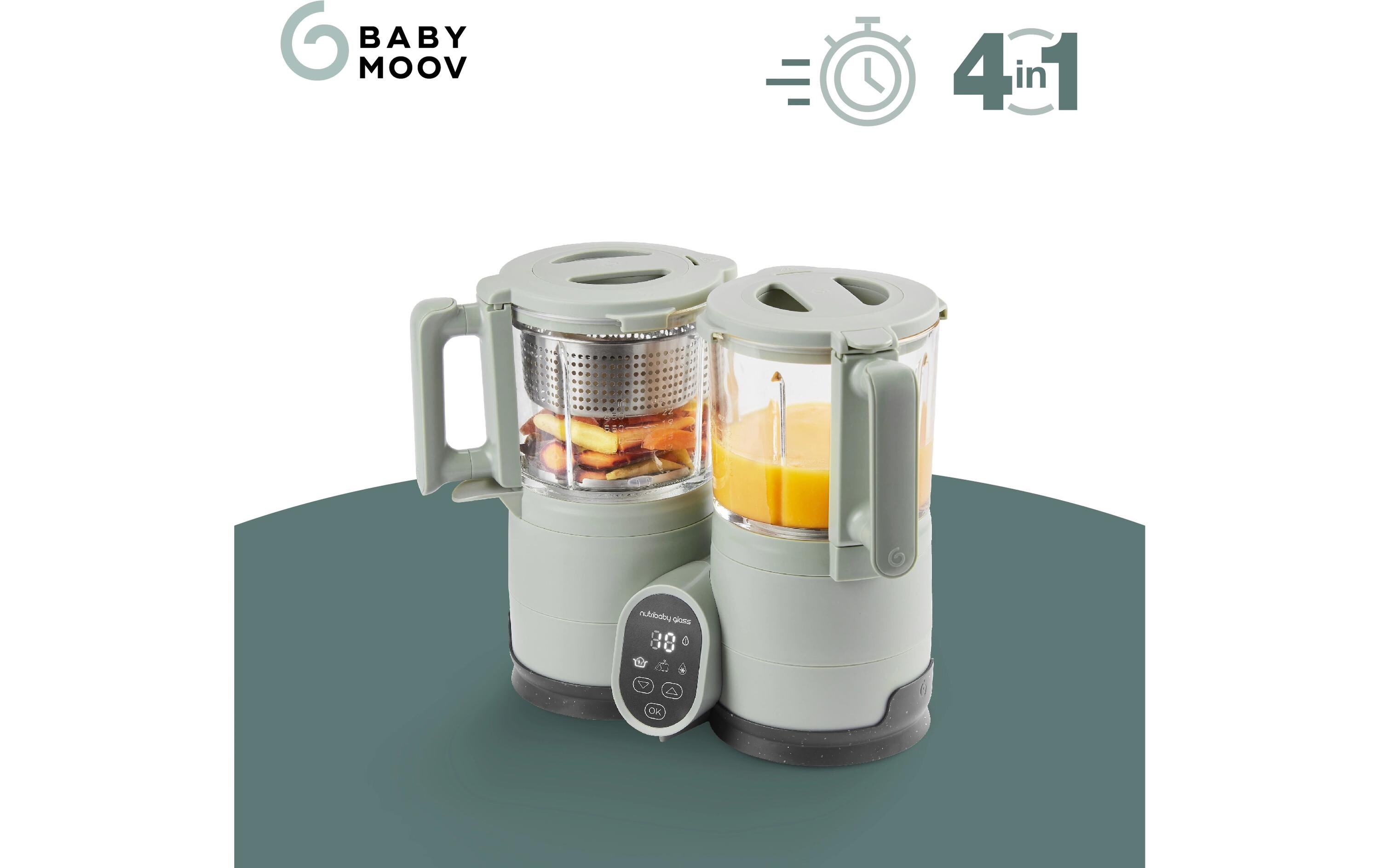 Nahrungszubereiter Nutribaby Glass Green Celadon<br>Babynahrungszubereiter in ökologischem Design für gesunde Mahlzeiten