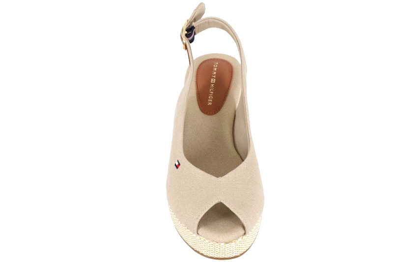 TOMMY HILFIGER - FLAG MID WEDGE ESPAD SLINGBACK BEIGE
