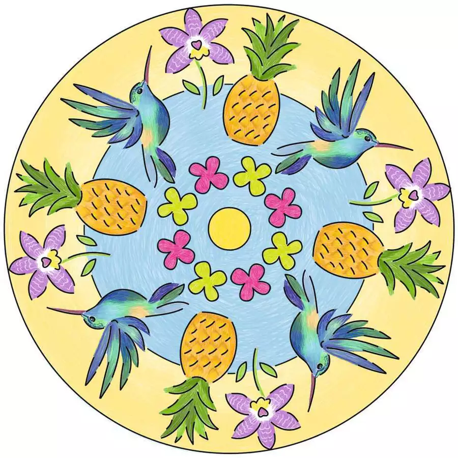 Ravensburger Mandala Designer Flamingo & Friends bunt