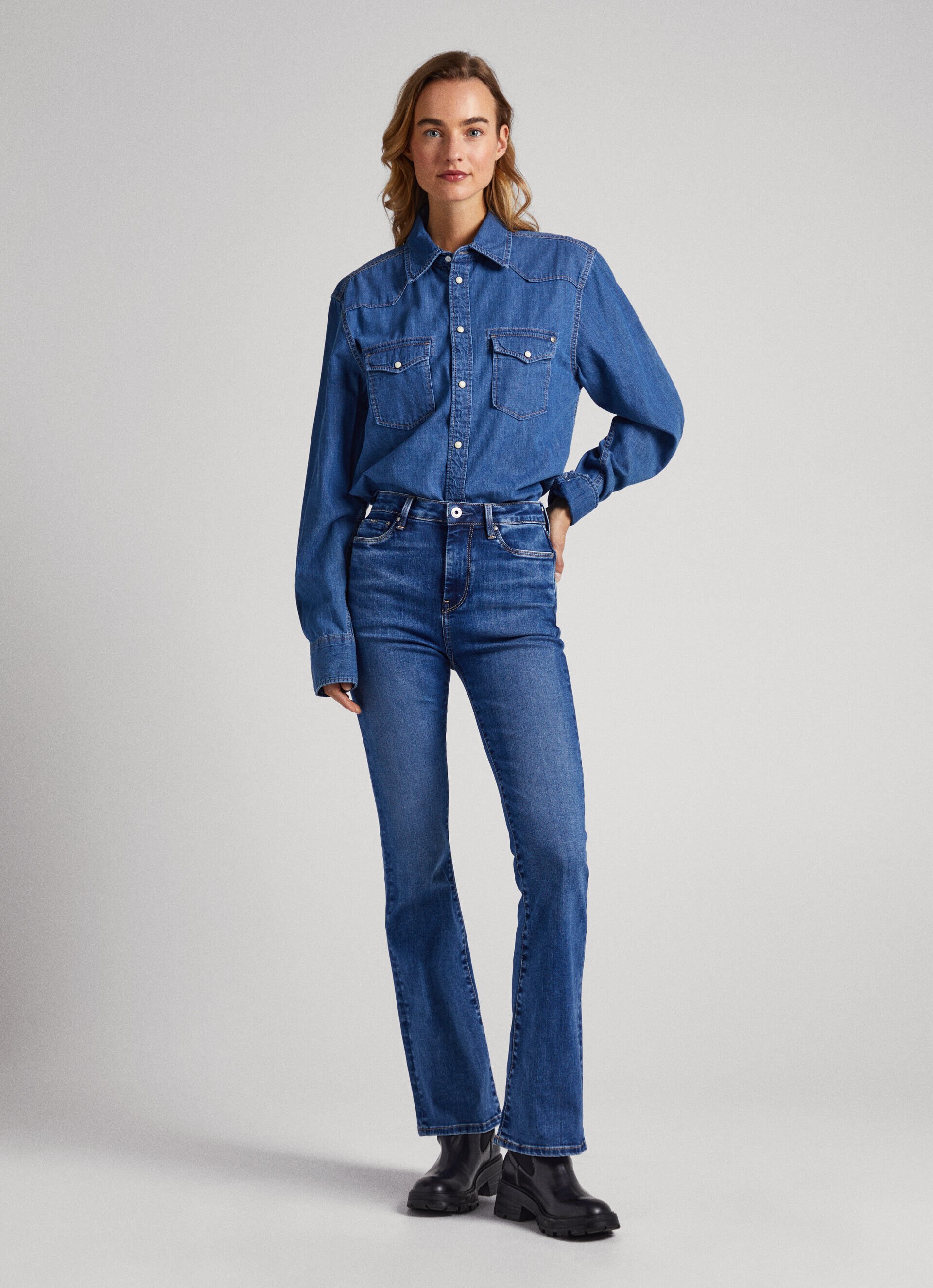 Calça jeans DION FIT FLARE de cintura alta - jeans
