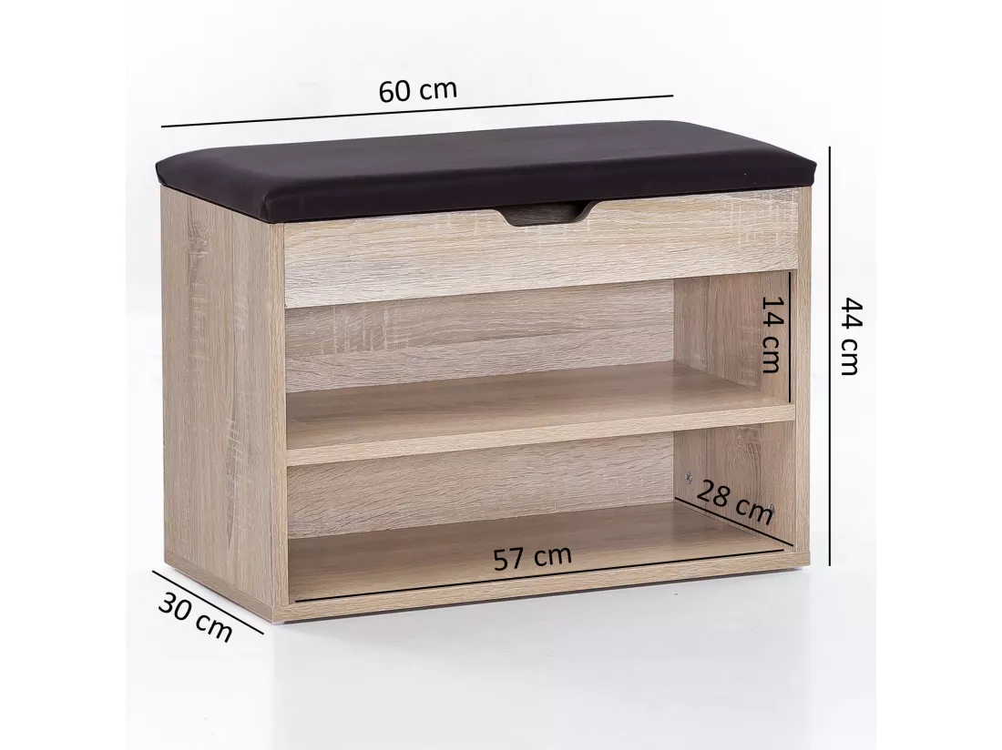 Banc de Rangement à Chaussure Entrée 60x40x30 cm Étagère a Chaussures