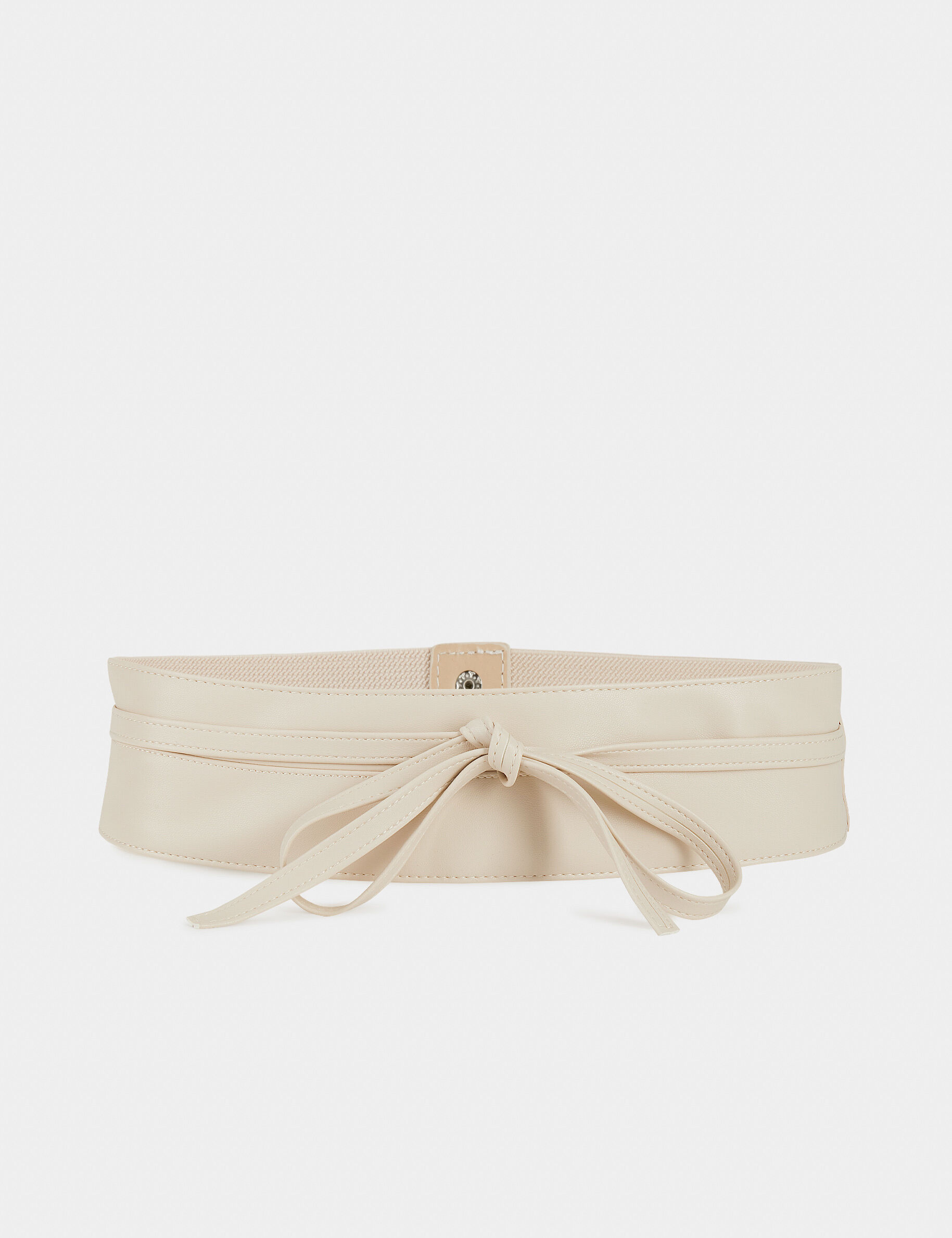 Ceinture élastiquée détail noeud beige femme - beige