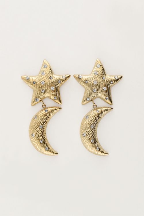 Starry oorhangers met maan & ster