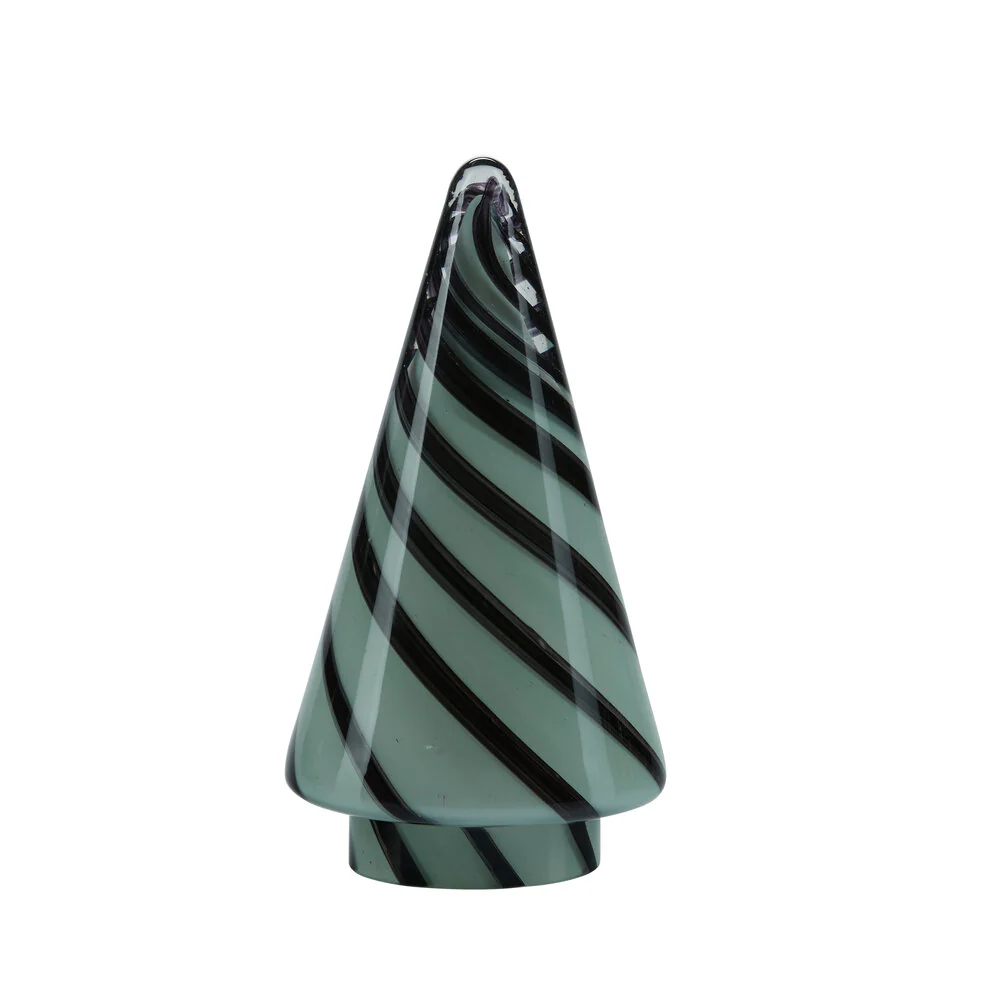 Bahne Interior  Juletræ med striber, grøn - H 20 cm.