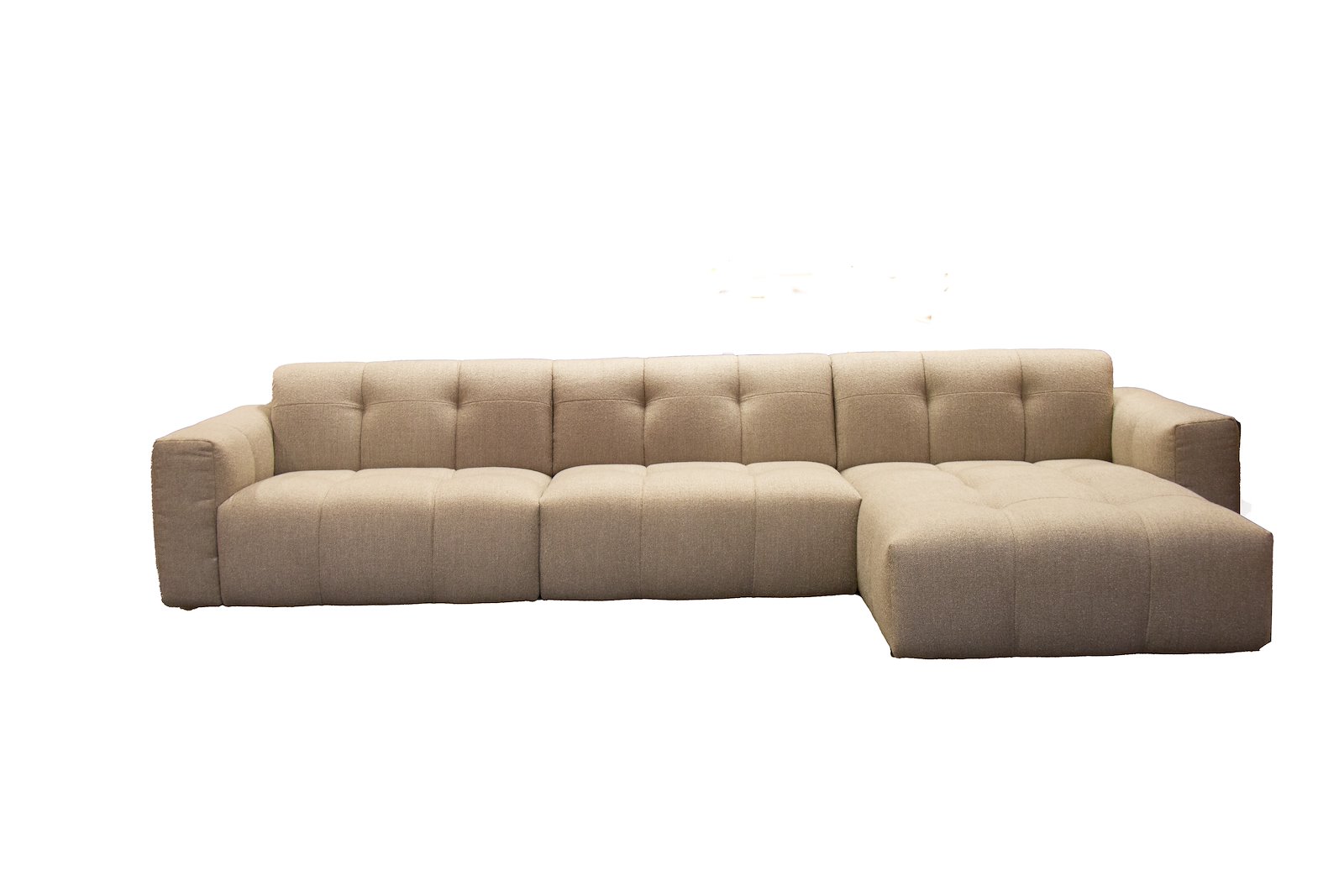 Chess sofa 1,5V+1,5+Chl H i tekstil Marilyn beige med sorte ben. Komfort C1