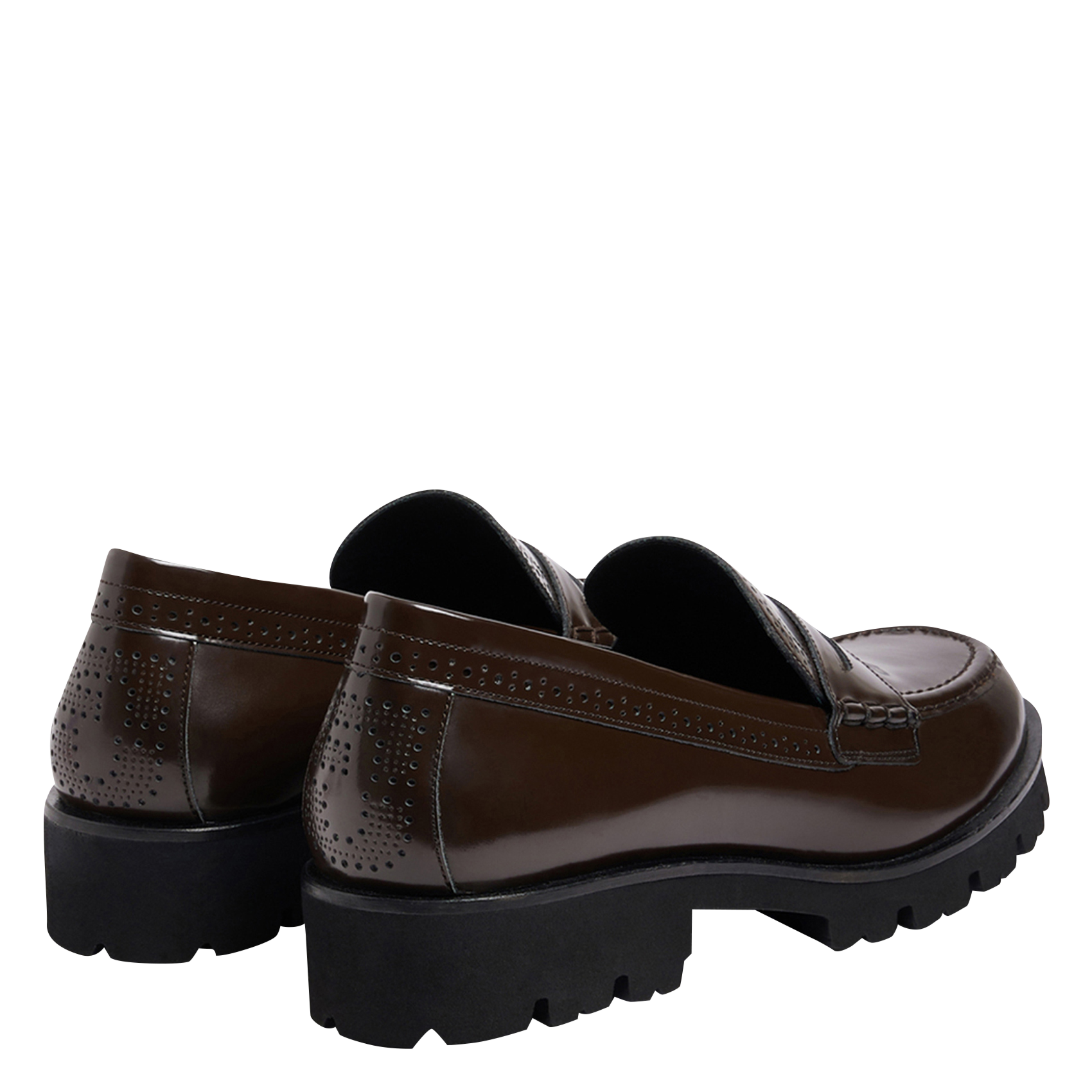 JACK - Mocassins à semelle crantée en cuir glacé | Rouge
