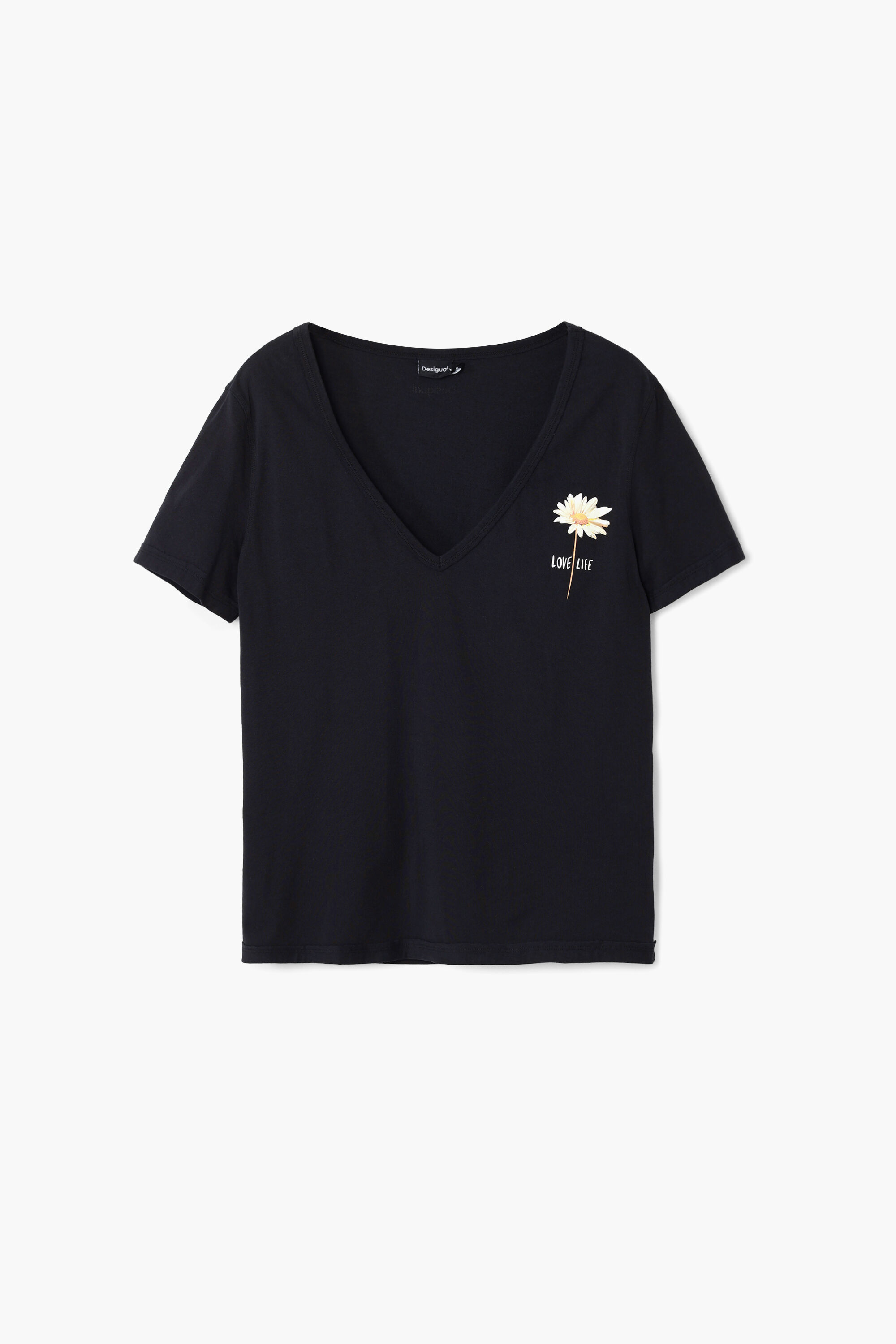 Blusa floral com decote em V