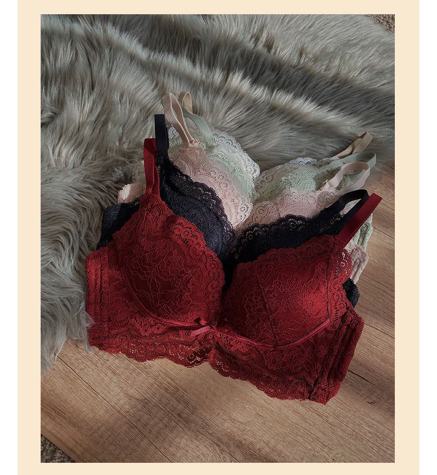 Yunlela - Kanten push-up bh / slip / set zonder beugel