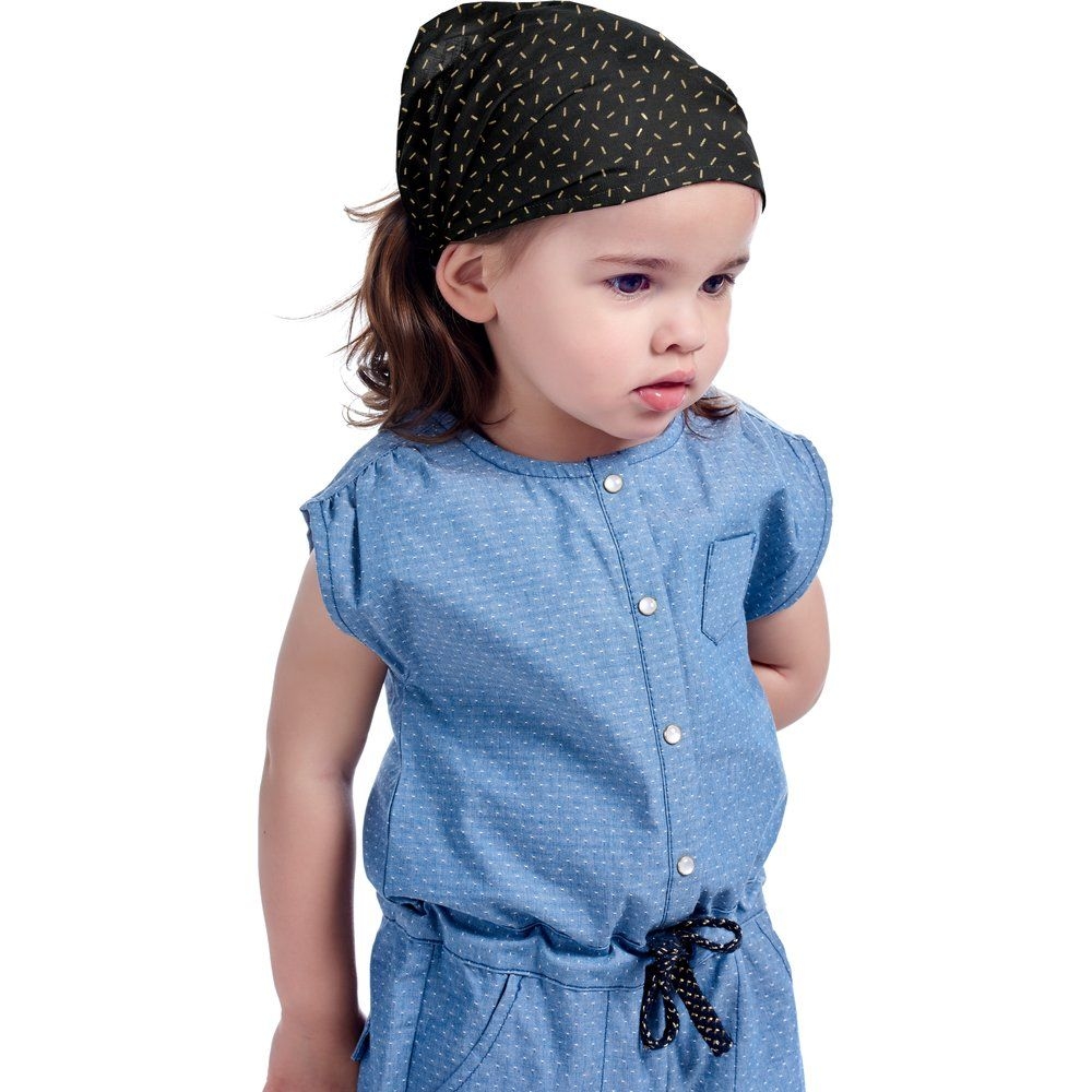 Bandeau Fichu Bébé Paille Dorée Noir