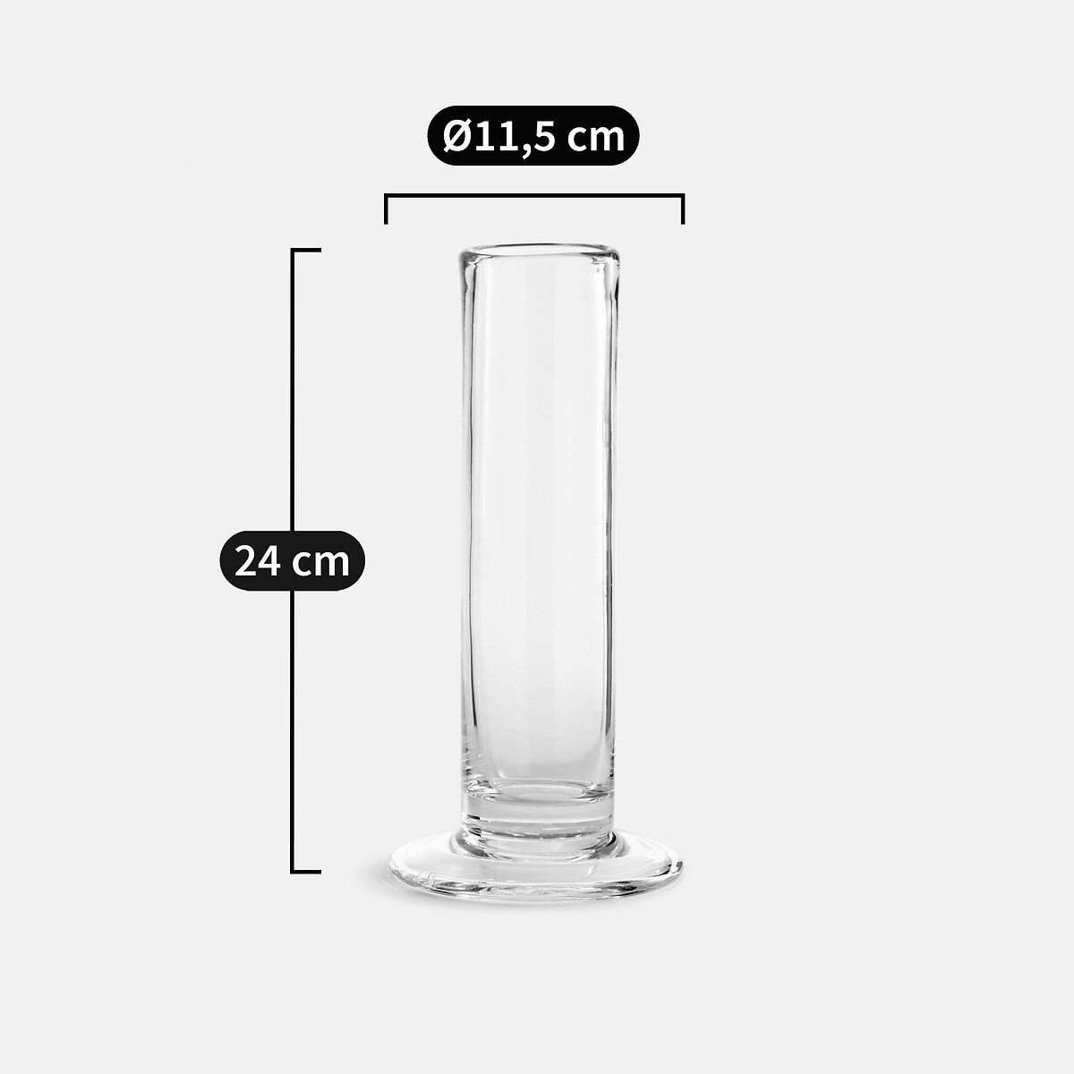 AM.PM<br>Vaso cilíndrico reto de vidro, 24 cm de altura, Stille
