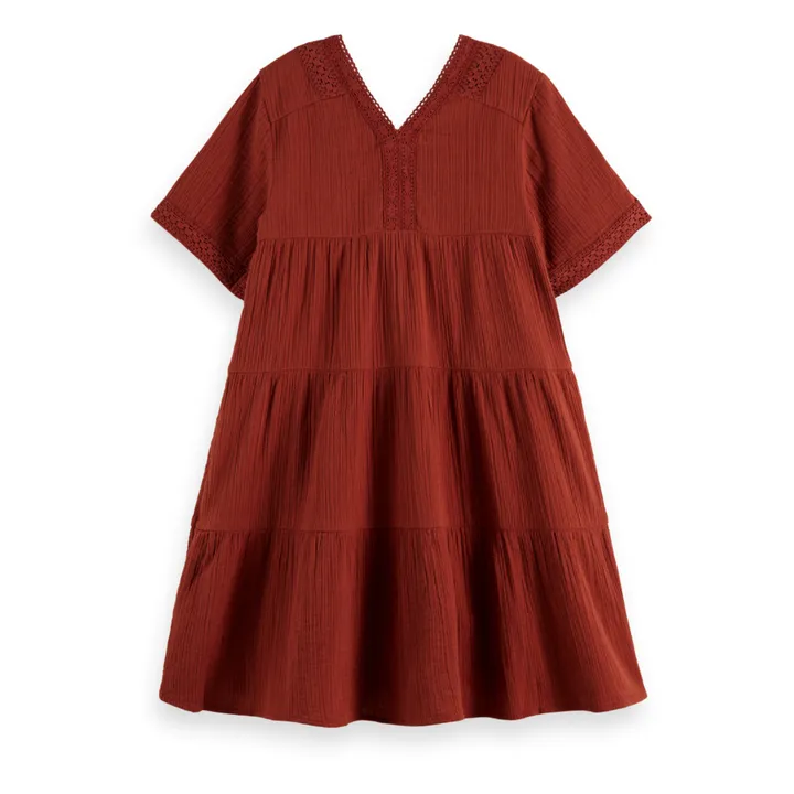 Scotch & Soda Robe Plissée | Terracotta