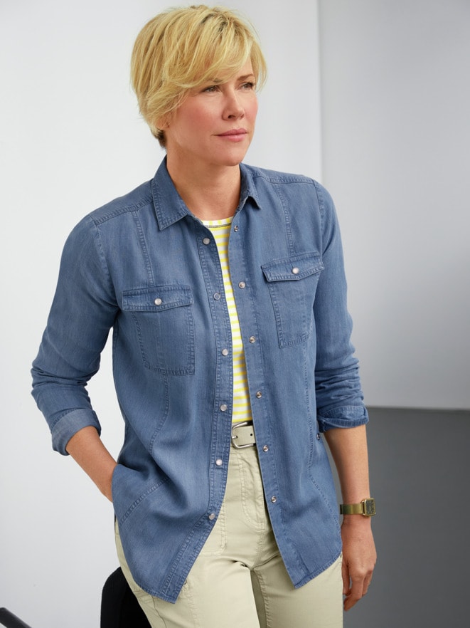 Lyocell-Jeansbluse Extraleicht