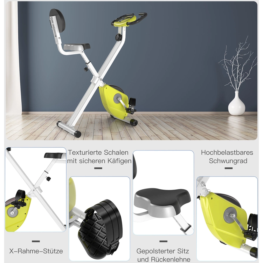 HOMCOM Fahrradtrainer mit Magnetwiderstand gelbweiß