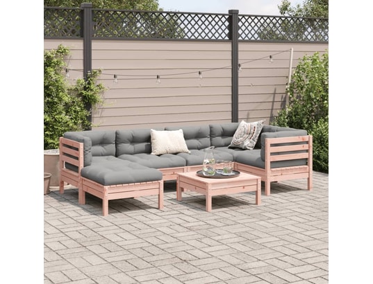 LES TENDANCES - Salon extérieur Salon de jardin-bois rosé-6 places-63x63x62.5-487361