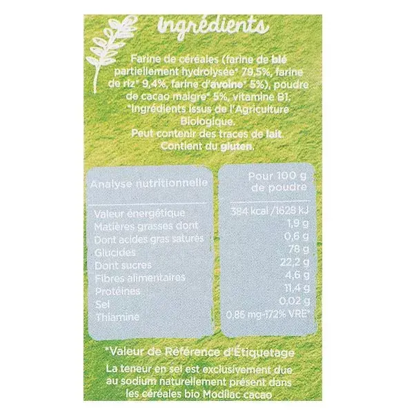 Modalac My Organic Cocoa Cereal (a partir de 6 meses) 250g