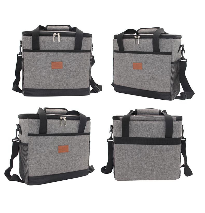 (15L) Picknick Thermotasche Kühltasche Isoliertasche   Schultergurt - Grau