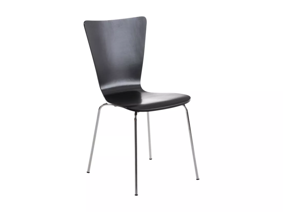 Chaise de conférence - Bois - Noir - Aaron