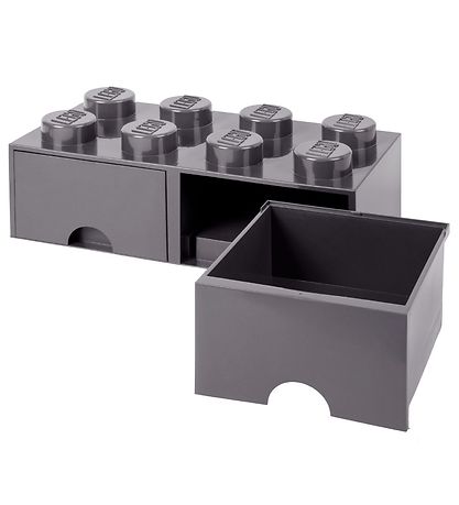 LEGO? Storage Opbevaringsskuffe - 8 Knopper - 50x25x18 - M?rkegr