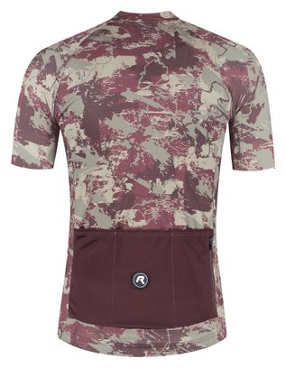 Maillot Manches Courtes Vélo Rogelli Essential Graphic II Taupe/Bordeaux Homme