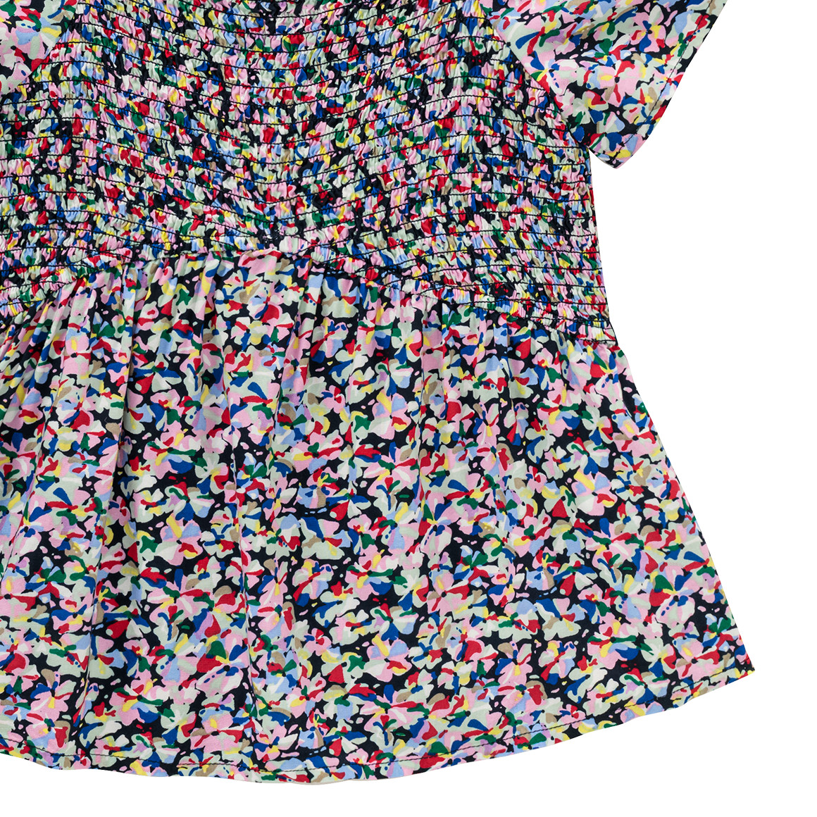 Beatwear Mädchen Blusenshirt mit Blumen allover dunkelblau / bunt