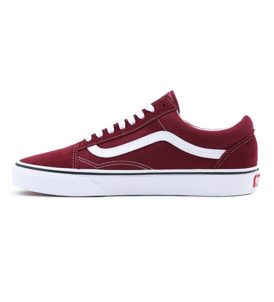 Tênis Vans Old Skool de couro, cor bordô