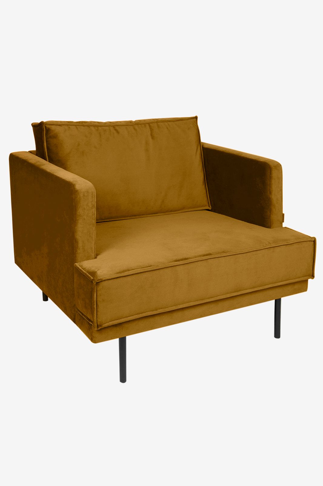 The Duchess velvet loveseat okergeel