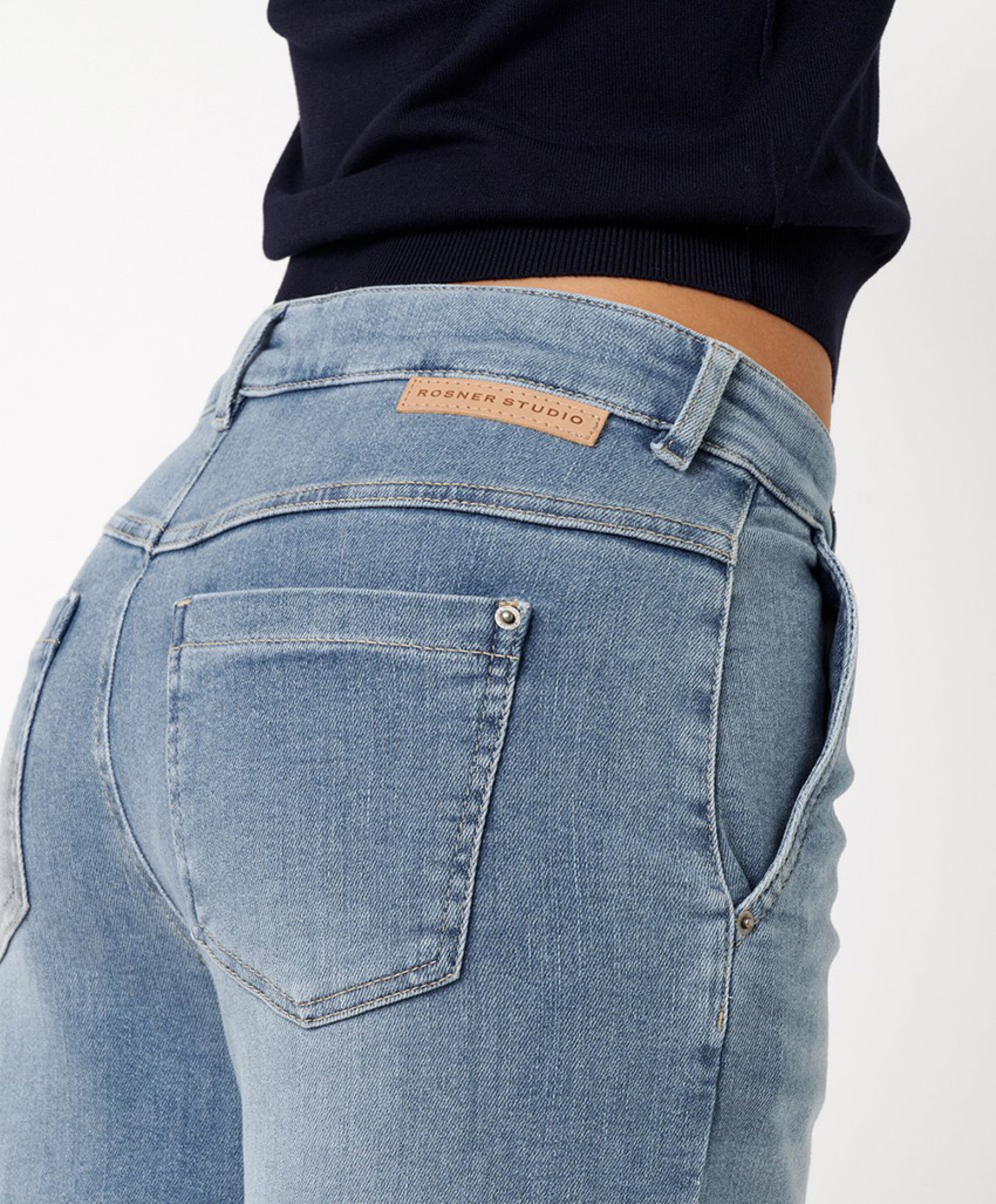 Rosner Audrey Wide Leg dames jeans blauw