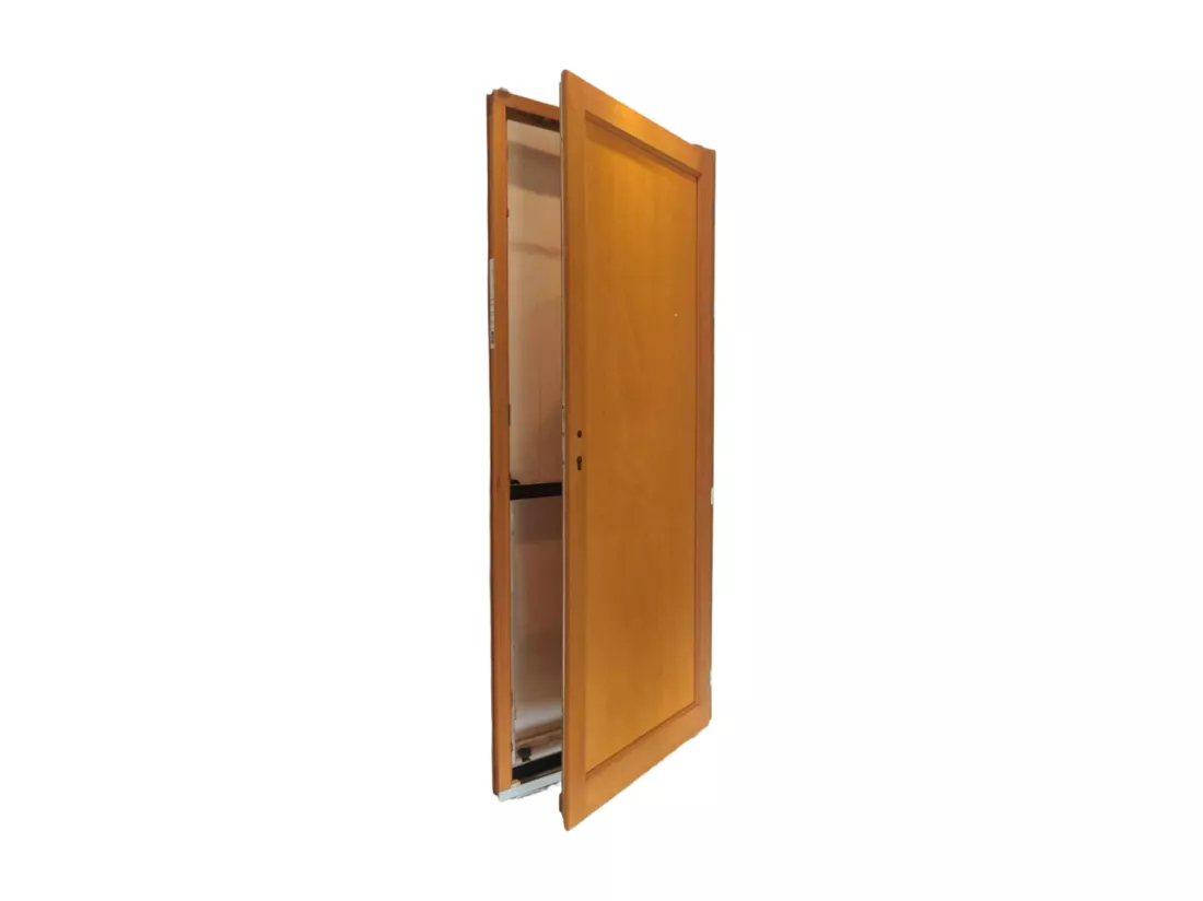 Porte De Service Bois Pleine Armagos, H,200xl,80 P,gauche + Poignee Et Barillet Cotes (ref 01245f924) Tableau Gd Menuiseries