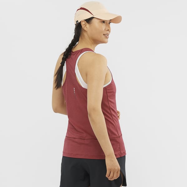 Débardeur trail SALOMON T SHIRT CROSS RUN GRAPHIC TANK W CABERNET