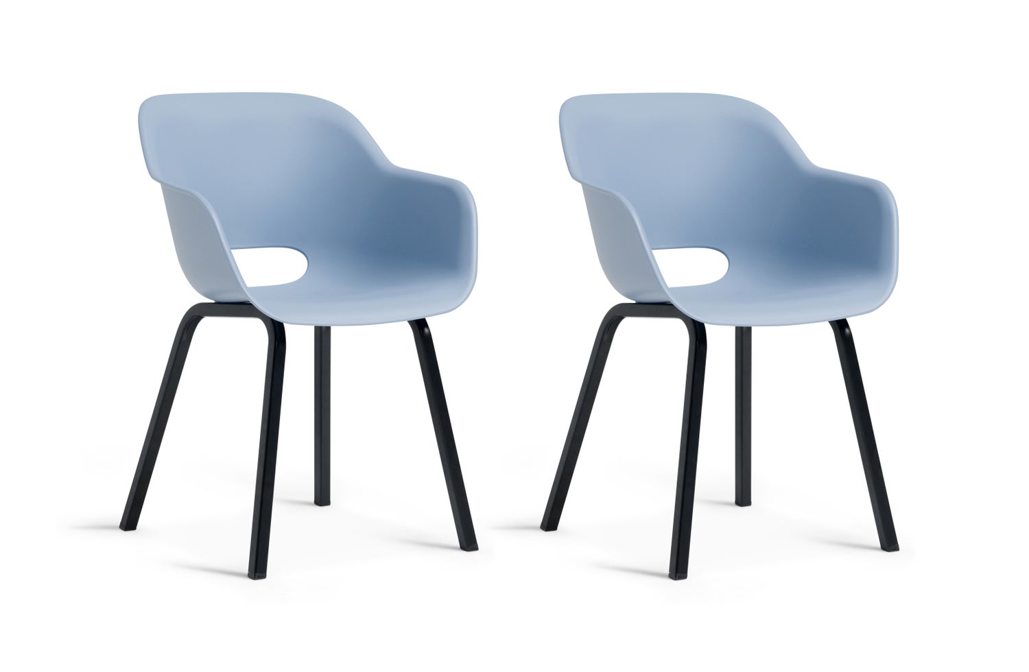 Keter Noa tuinstoel - 2 stuks - 55x56,5x80cm - metalen frame - blauw - gerecycled plastic