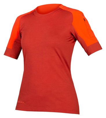 Maillot Manches Courtes Endura GV500 Femme Rouge