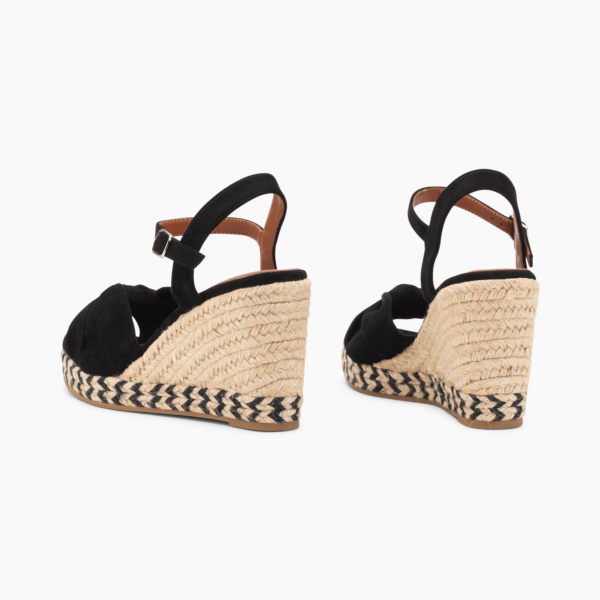 Sandales à talon, Compensées-Sandales compensées nouées Céline noires