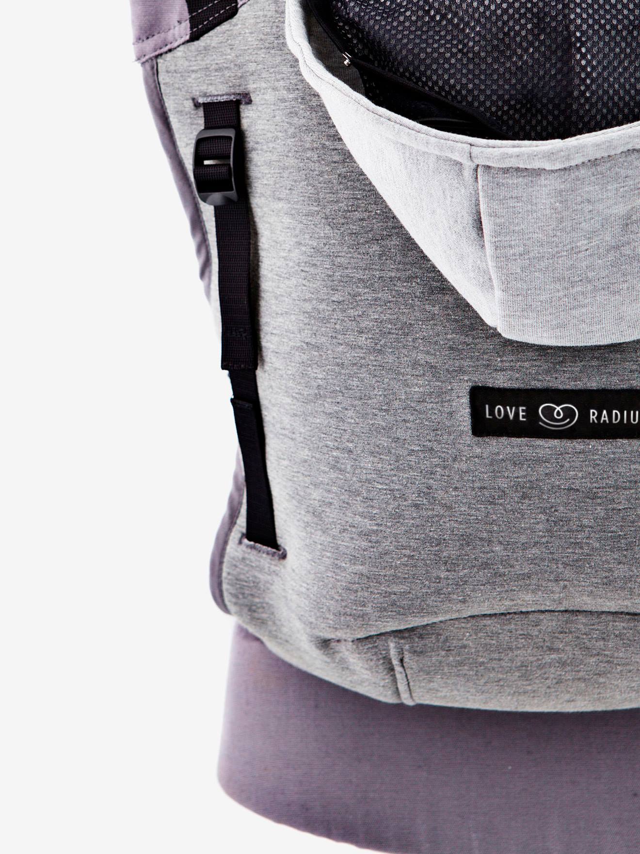 Mochila com capuz + Encosto de cabeça e assento elevatório LOVE RADIUS em cinza escuro liso