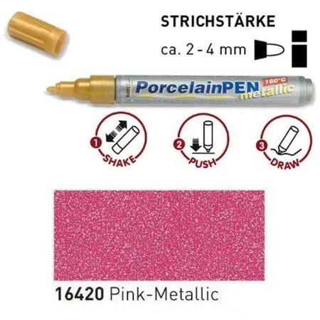KREUL PorcelainPen metallic 160°C Pink-Metallic