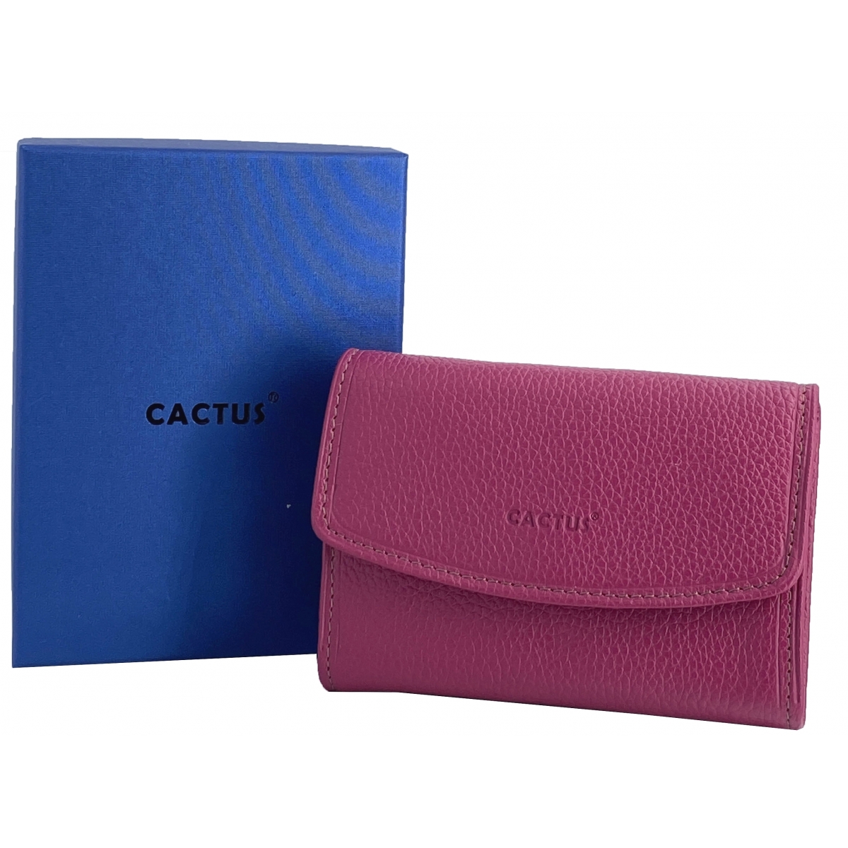 Cactus Porte-monnaie cuir de vachette anti-RFID Cactus