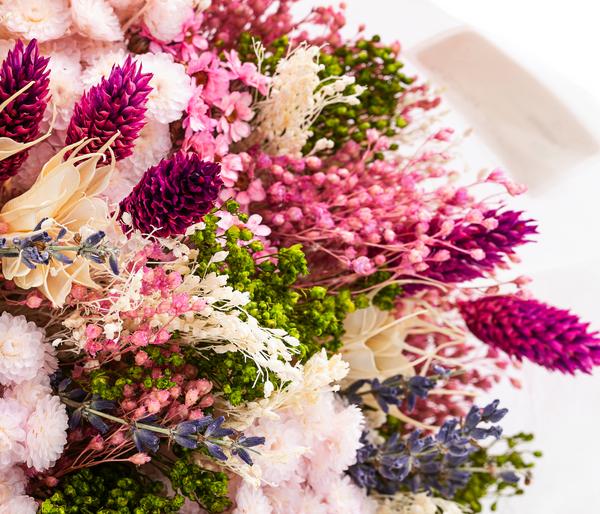 Trockenblumenbouquet Fantasy, lila