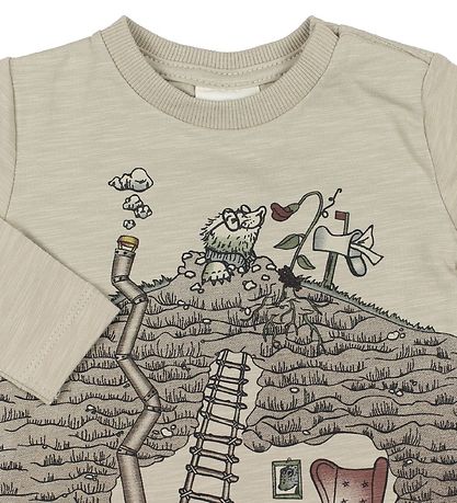 En Fant Pullover - Gate - Braunmeliert m. Print
