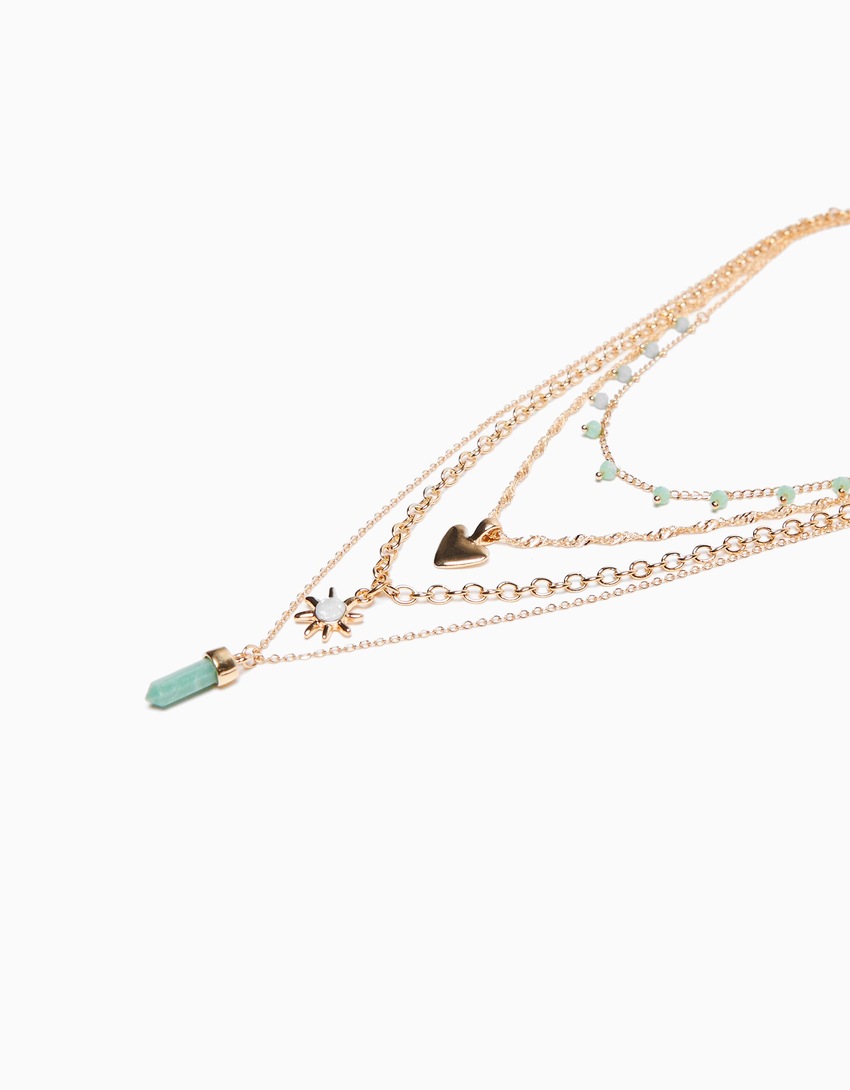 Conjunto de 4 colares com strass