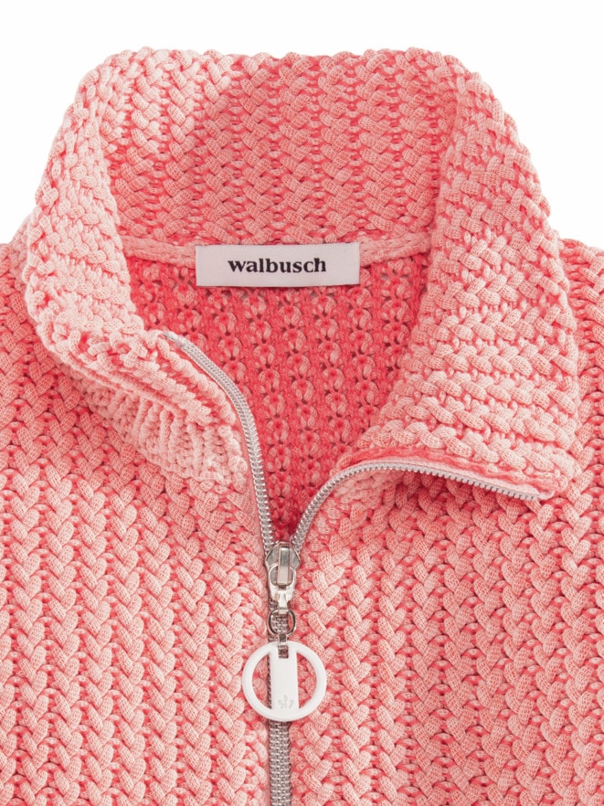 Reliefstruktur-Strickjacke