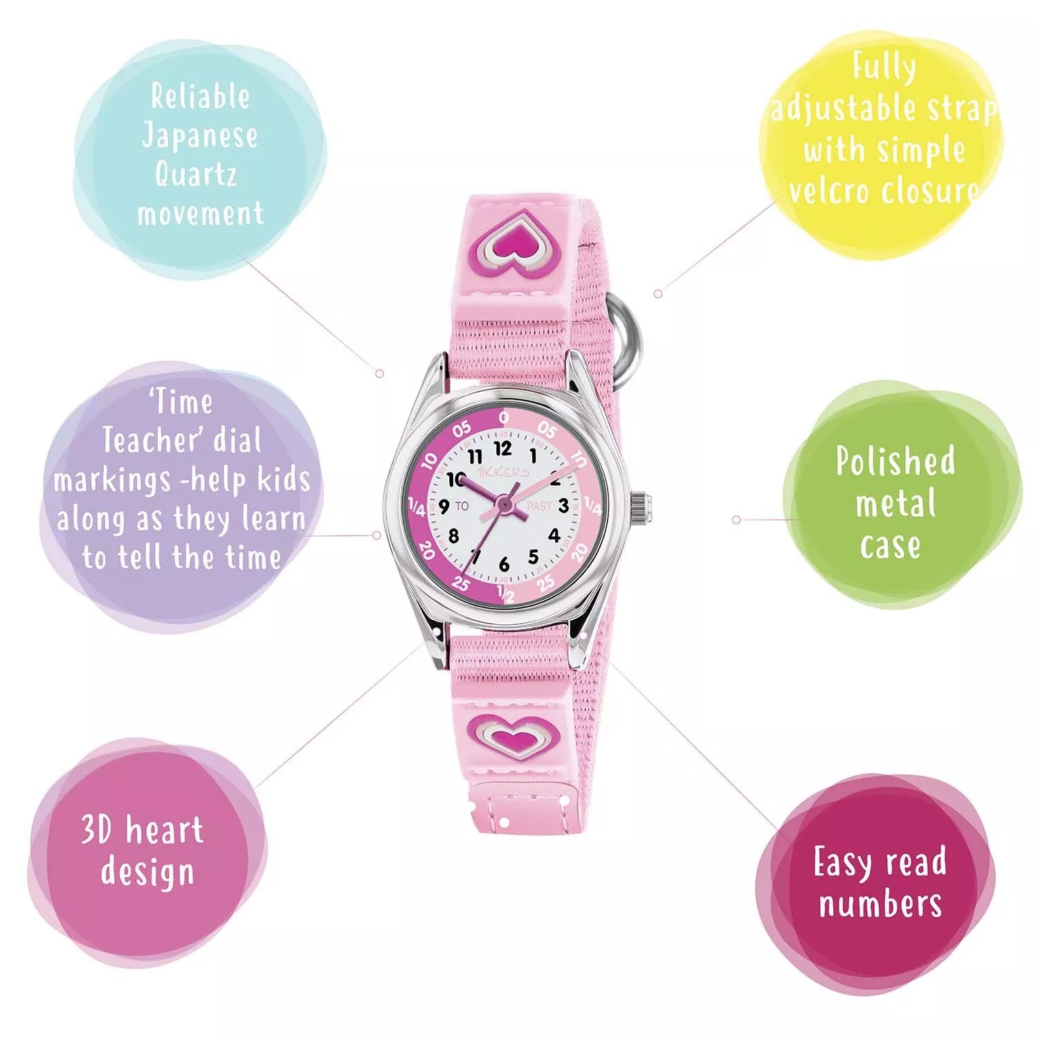 Tikkers Pink børneur Gavesæt ATK1031