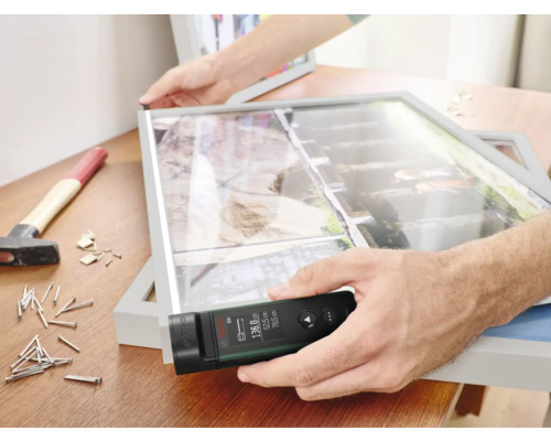 Bosch Zamo digitale laser afstandsmeterset met drie adapters inclusief 2 x 1,5V AAA batterijen