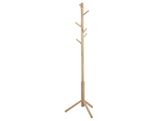 TOILINUX - Porte manteau briman à 7 accroches en bois d'hévéa - beige
