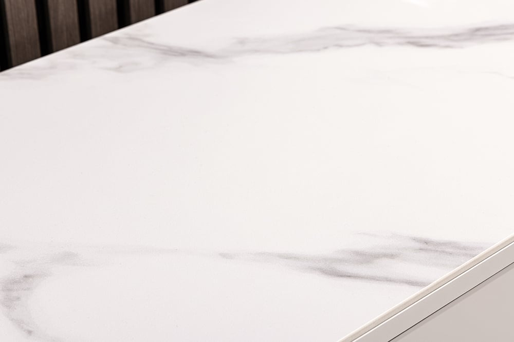 Design Sideboard SAVOY 180cm kaschmir weiß Marmor Keramik mit Stauraum und 3D-Front
