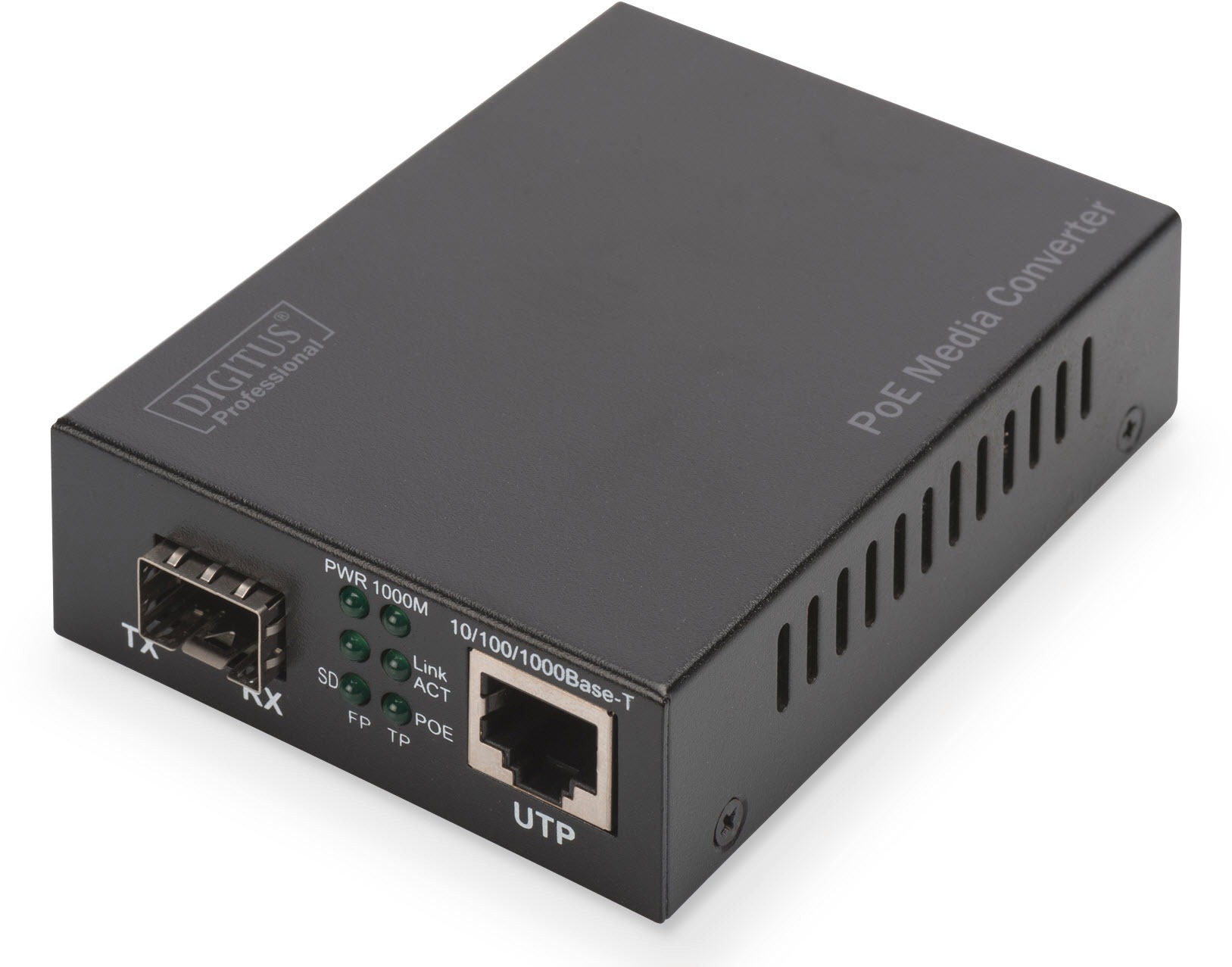 Digitus Netzwerk-Adapter »Gigabit PoE Medienkonverter, RJ45 / SFP, PSE«