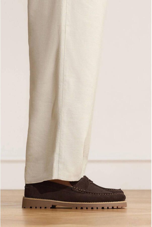 Manfield Heren Bruine suède loafers