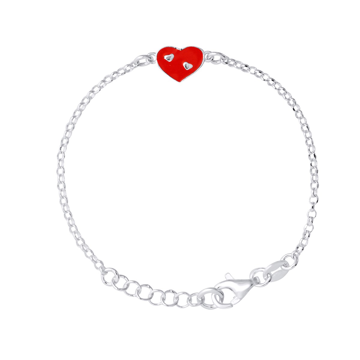 Bracelet COEUR ROUGE - Argent 925