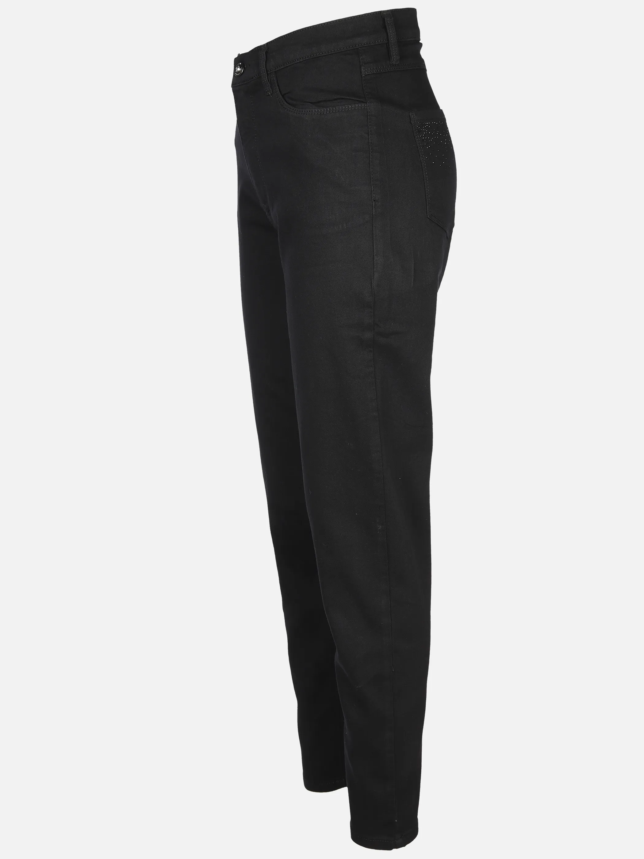 Damen Jeanshose im Tapered Fit mit Strasssteinchen